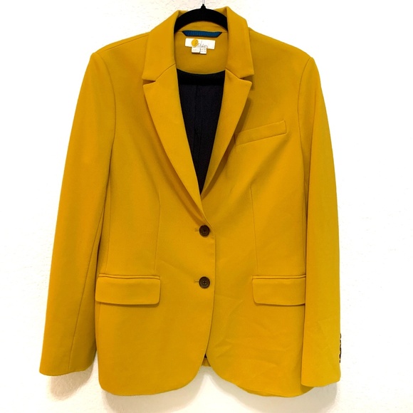 Boden Jackets & Blazers - Boden Women's US Size 12R Mustard Yellow  Stretch Jersey Blazer Office Career